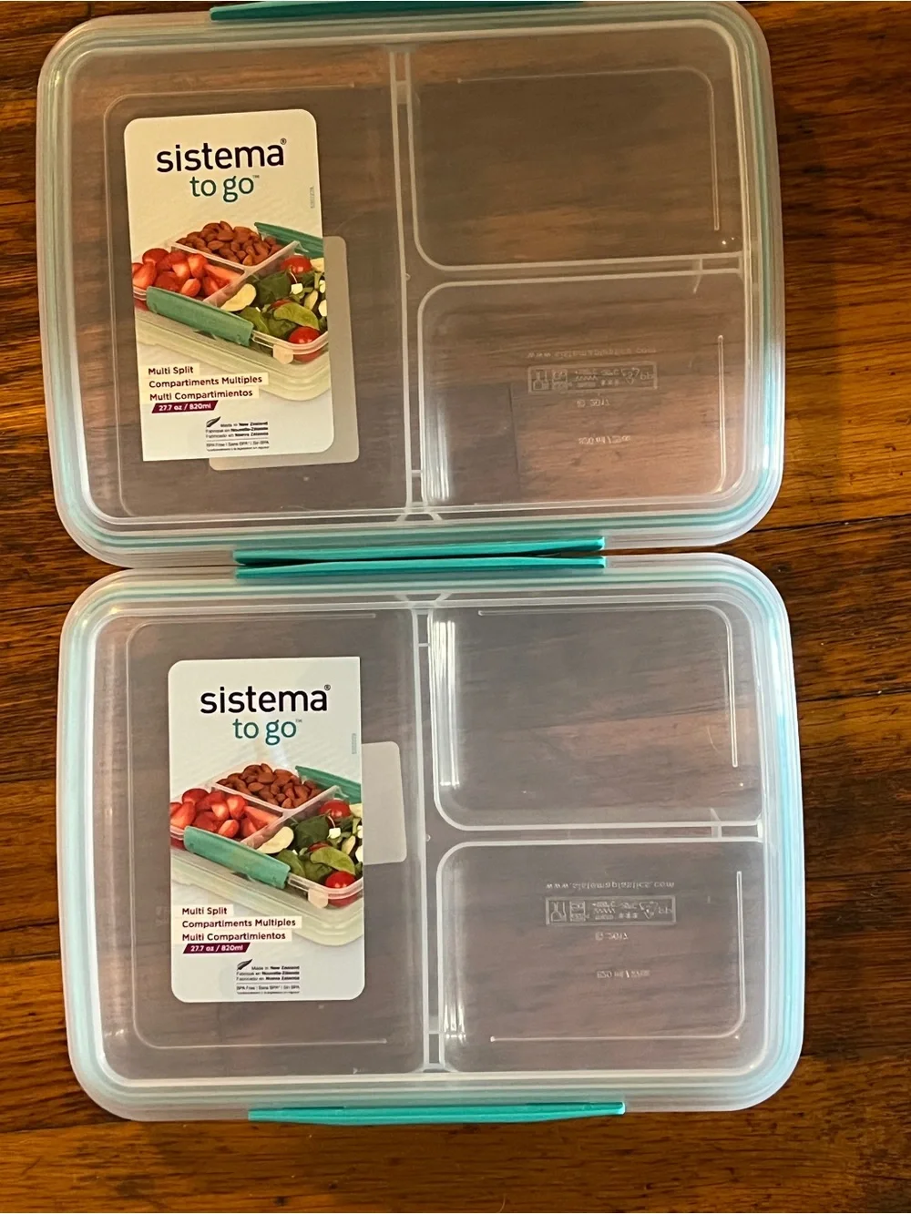 2 Sistema To Go Multi Split Compartment Food Containers New